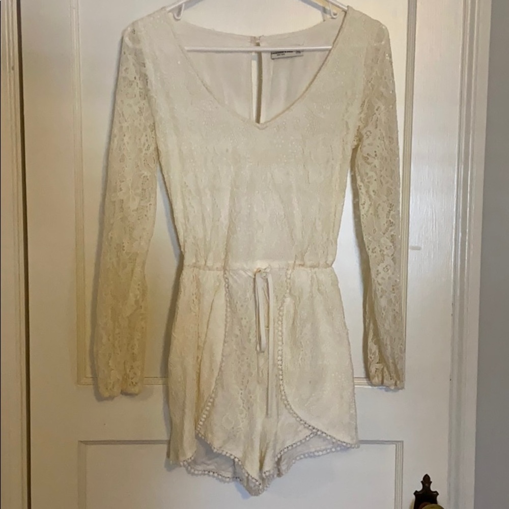 Abercrombie & Fitch Cream Lace Romper
